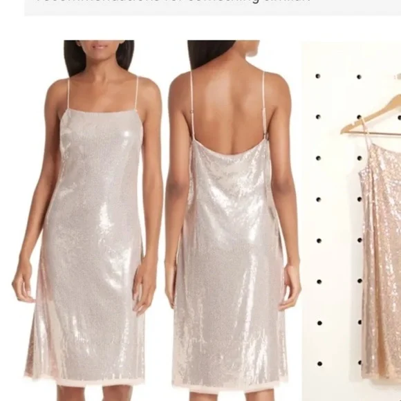 JASON WU GREY Sequin Slip Dress In Rose Quart 10 - Picture 4 of 14